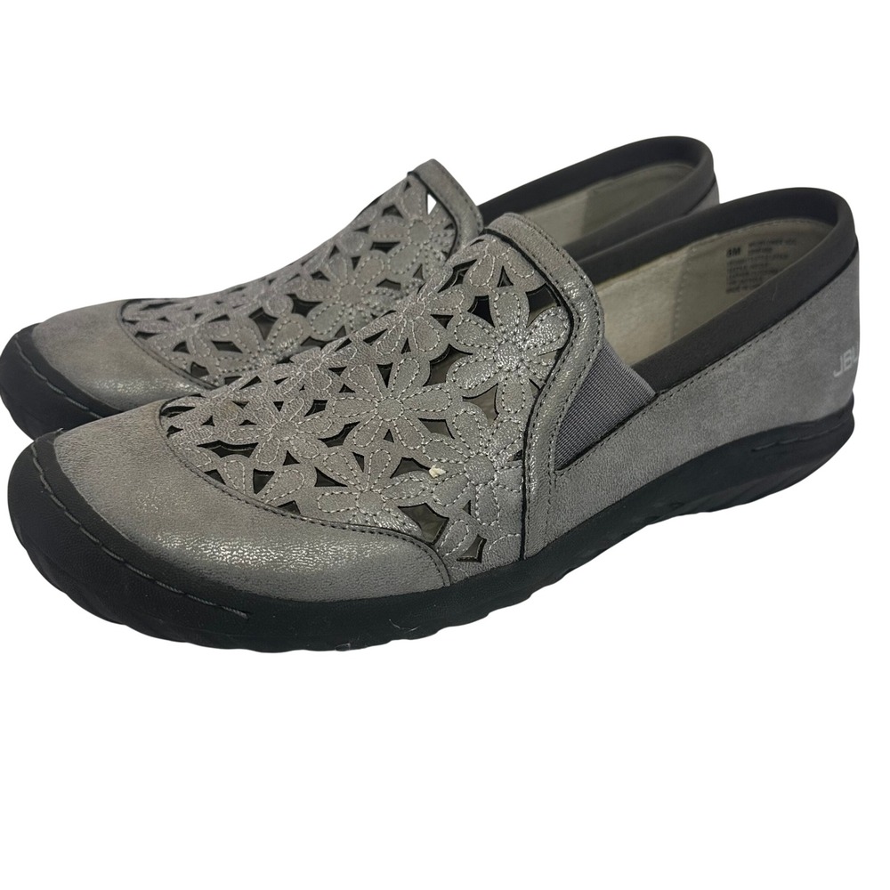 JBU by Jambu Wildflower Moc Grey Floral Laser Cut Slip On Shoes Comfort walk 8M - Picture 3 of 13